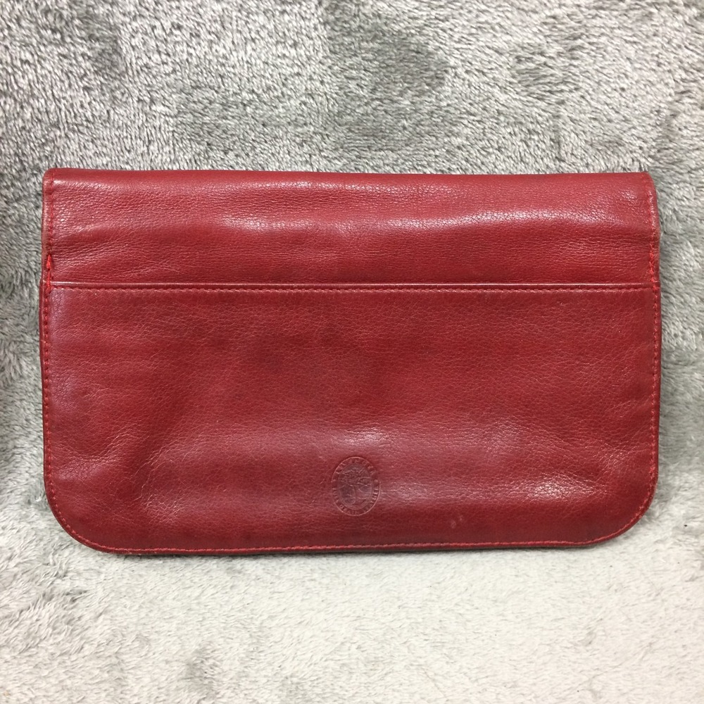 Levenger Organizer Red Leather 8" X 5" Buttery Soft Leather Snap Close Business